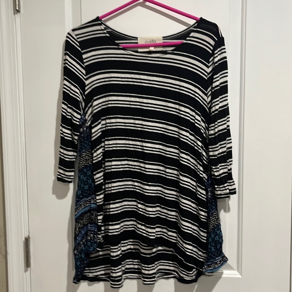 Anthropologie Puella pattern play striped tunic size large